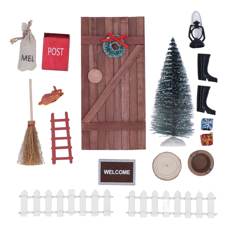 1/12 1/6 Christmas Fairy Door Kit Crafted Exquisite Cute Colourful