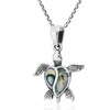 AeraVida Stunning Sea Turtle Heart Abalone Shell .925 Sterling Silver