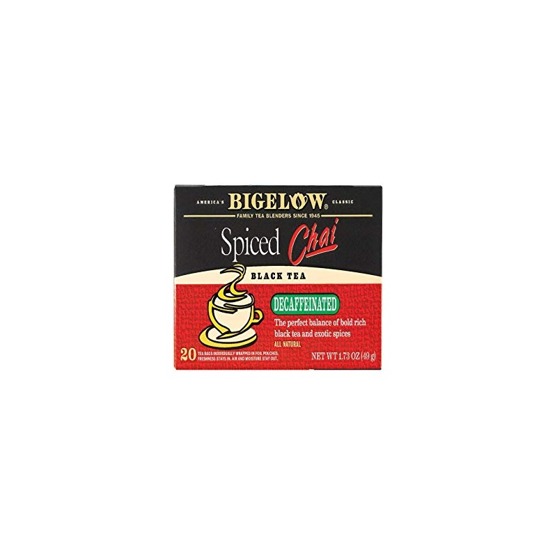 Bigelow Decaf Spiced Chai Tea Bags, 20 ct