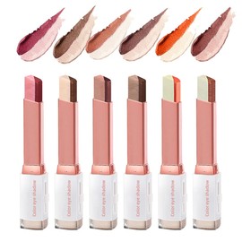Gradient Eyeshadow Stick Bicolors, Eyeshadow Pen, Pack of 6 Eyeshadow Stick Two-Tone, Gradient Double Eyeshadow Stick, Eye Shadow Pen Colour Gradient Two-Tone Eyeshadow Pen