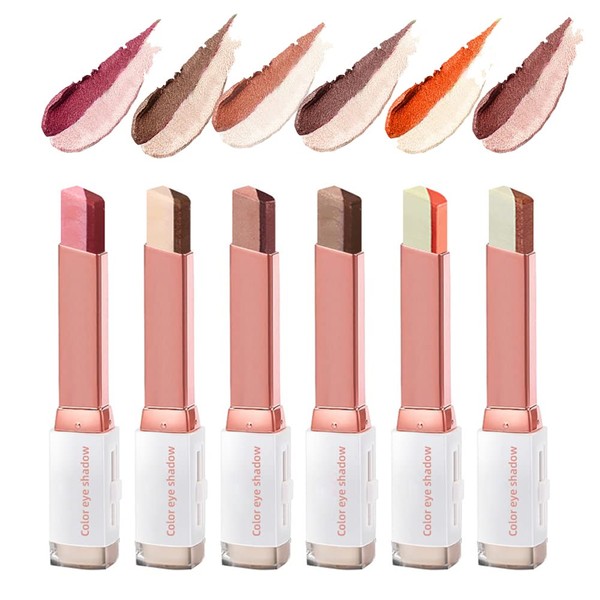 Gradient Eyeshadow Stick Bicolors, Eyeshadow Pen, Pack of 6 Eyeshadow