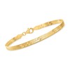 Ross-Simons Italian 4mm 18kt Gold Over Sterling Herringbone Bracelet. 8