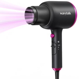 Wavytalk Blown Away Ionic Hair Dryer | 1875W Quick-Dry, Ceramic Coating Heat Damage Protection, Diffuser & Styling Comb Accessories, Lightweight & Quiet, Adaptable to All Hairstyles:_black