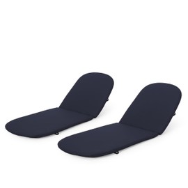 Christopher Knight Home Caspar Outdoor Water Resistant Chaise Lounge Cushions, Navy Blue 2 Count