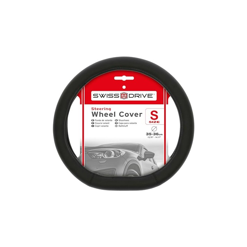 Car Steering Wheel Cover Model DT1 Type Black 35-36 cm