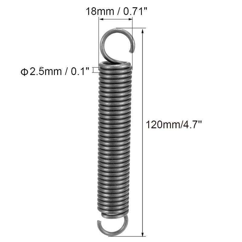 TOP-VIGOR 1Pcs Extension Compressed Spring, 2.5mm Wire Dia, 18mm OD,