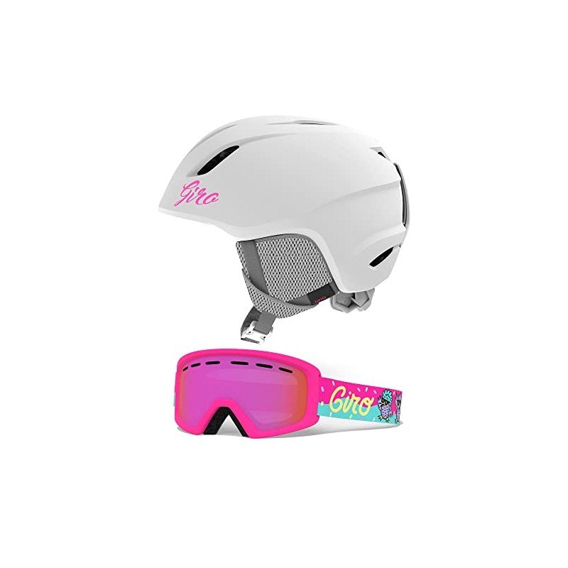 Giro Launch CP Kids Snow Helmet w/Matching Goggles Matte White/Disco