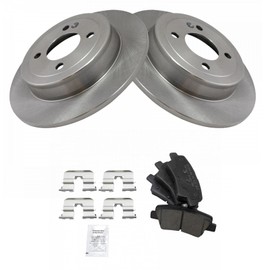 TRQ Rear Brake Pad & Rotor Kit Ceramic Compatible with 2012-2017 Hyundai Accent 2012-2016 Kia Rio