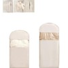 2pc space saving hanging garment bag with self compression zipper
