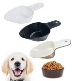 BueRallan 3PCS Dog Food Scoop 1 Cup, Plastic Pet Food Scoop with Measuring Lines 1/2 Cup 1/4 Cup for Dogs Cats Birds and Rabbits