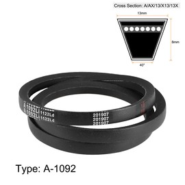 sourcing map 2 x A1092 V-belt 1092 mm inner circumference, A-profile rubber drive belt with trapezoidal shape