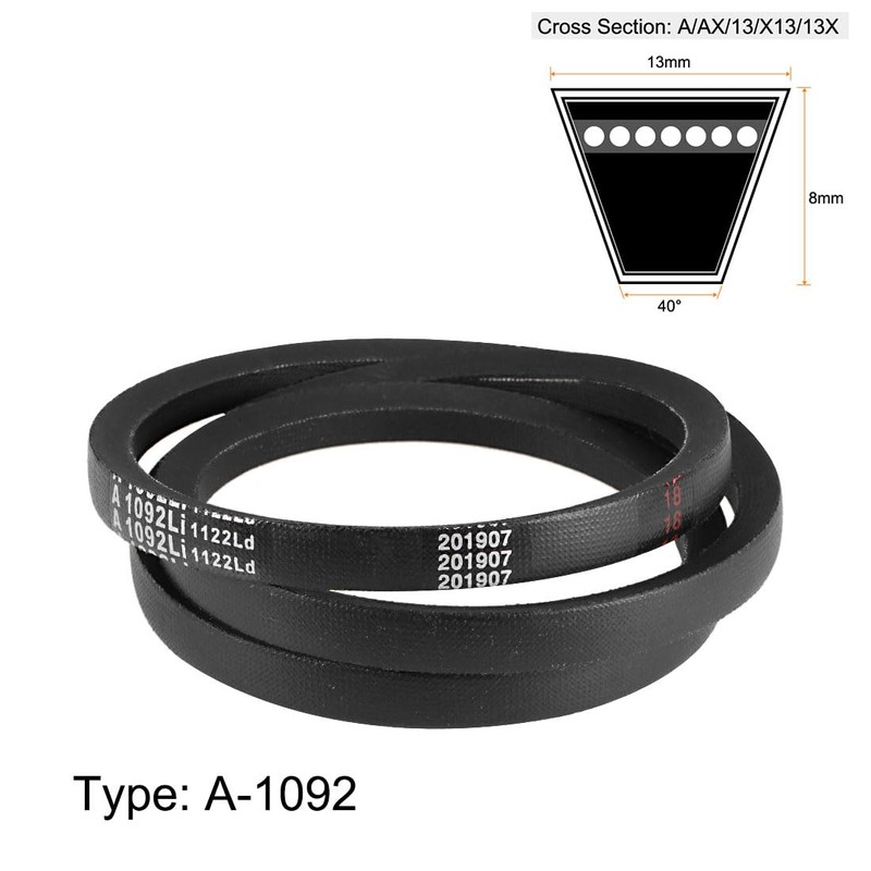 sourcing map 2 x A1092 V-belt 1092 mm inner circumference,