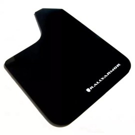 Rally Armor Basic Universal Mud Flaps Set of 4 No HW, BLACK w/ White MF12-BAS-WH