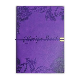 GoShambar Blank Recipe Book To Write In Your Own Recipes, Leather Recipe Notebook, Recipe Journal Hold 150 Recipes(Long Recipes & Short Recipes) (Purple)