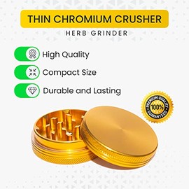 Molinillo compacto de especias de 5,6 cm, color dorado