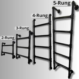 Built-in Ladder 3 Rungs | Wall-Fixed Ladders | Stationary Metal 3 Step Ladder | Bunk Bed Ladder 3-Rungs | Fixed 3-Step Ladder for Loft, Bunk Bed & Attic | Heavy-Duty Stationary | Wall-Mounted