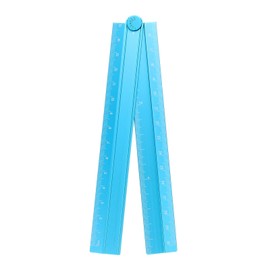 sourcing map Folding Straight Ruler 30cm Metric Aluminum Alloy Protractor Foldable Angle Ruler Geometric Measuring Tool with Angle Line for Architects Artists Office, Peacock Blue