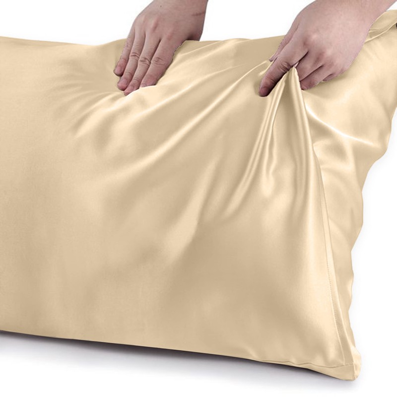 Yorkshire Bedding Champagne Satin Pillow Cases 4 Pack for Hair