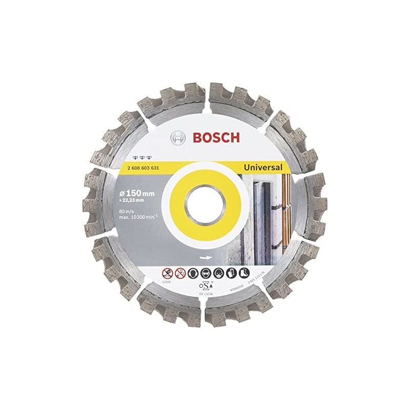 Bosch 2608603631 Diamond Cutting Disc, Silver/Grey, 150 x 22.23 mm