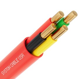 Syston Fire Alarm Security Burglar Station Wire Cable, 16/4 250 ft 100% Solid Copper Unshielded FPLR/CL3R/FT4/CMR Riser-Rated UL and/or ETL Listed, 16 Gauge UV Resistant RoHS for Indoor/Outdoor Use