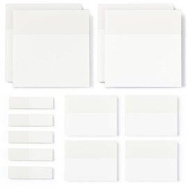 [650 Sheets] Transparent Sticky Notes, 3 Sizes Clear Sticky Notes Pads, Waterproof Self-Adhesive Translucent See Through Sticky Notes for Annotating Books,School & Office