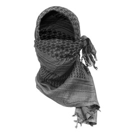 M MCGUIRE GEAR Shemagh Tactical Scarf, Middle Eastern Desert Scarf, Keffiyeh, Military Style, 100% Cotton, 42" x 42", Bandana, Hood, White/Black
