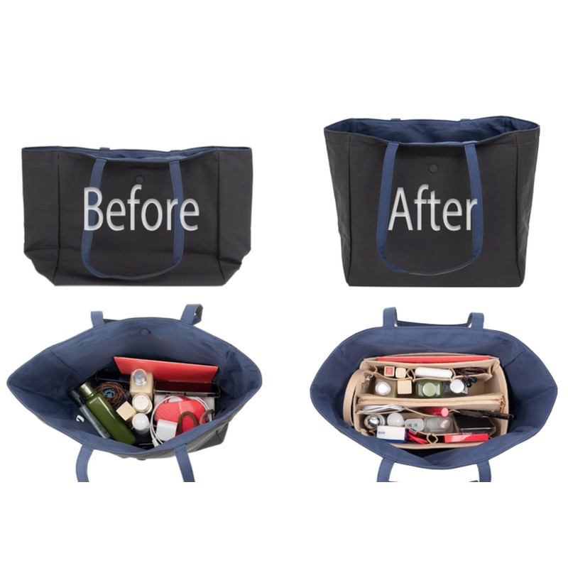Purse Organizer Insert with Zipper Felt Bag Organizer Handbag Organizer