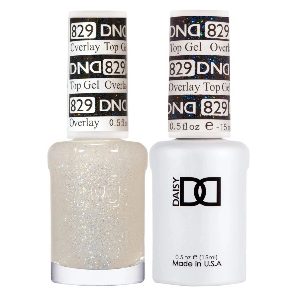 DND Duo Matching Overlay Glitter Top Gel #829
