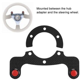 Steering Horn Button, Carbon Fiber External Horn Button Kit for MOMO/OMP/Nardi/Sparco 6 Volt Steering Wheel (double)