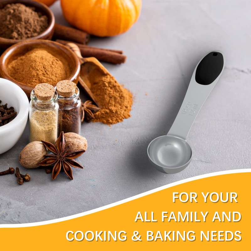 LEIFENY 1PCS 1/4 Tsp(1.25ml) Single Measuring Spoon with Black Silicone
