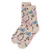 MeMoi Musical Notes Rayon Blend Crew Sock Black 9-11