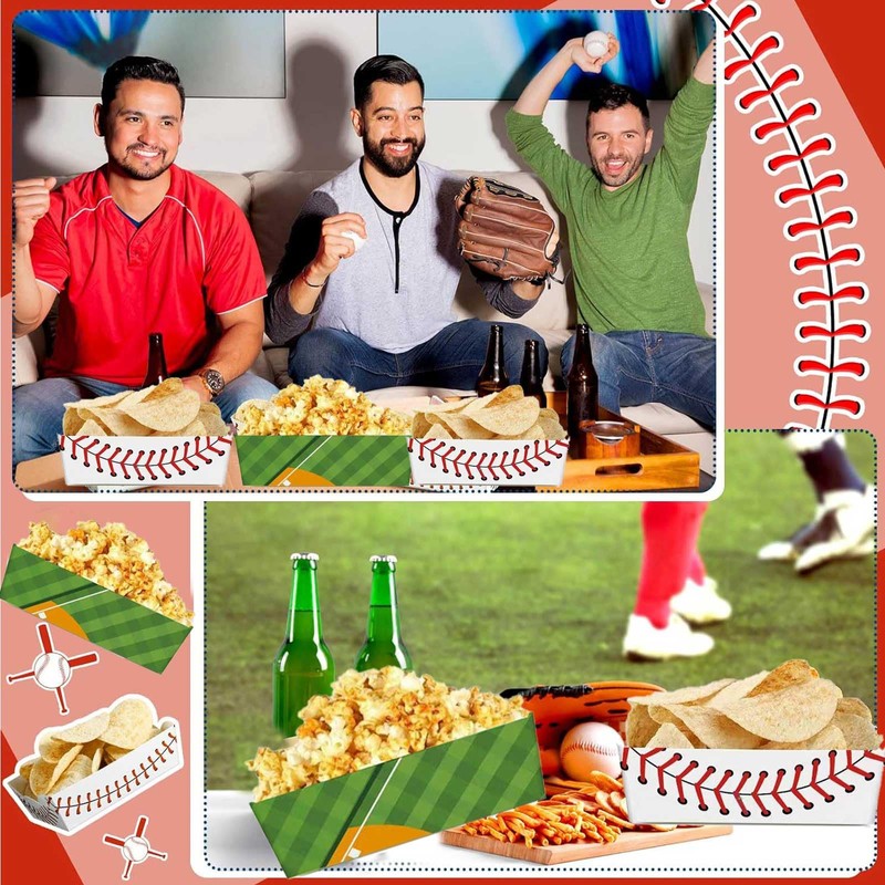 Zliisang Baseball Food Trays for Party