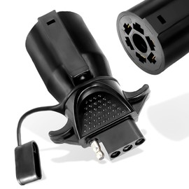 Agrieyes Premium 7 Pin to 4 Pin Trailer Adapter, 7 Way Blade to 4 Way Flat Trailer Plug, Waterproof Connector for RV Truck Caravan Utility Tow Vehicles