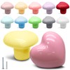 Cionyce 12 Pack Ceramic Cabinet Knobs Heart Shape Cabinet Dresser