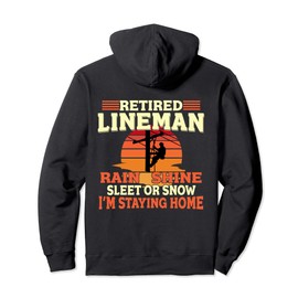 Funny Retired Lineman Gifts Hoodie For Men Dad Grandpa