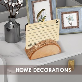 Flunyina 30Pcs Wood Place Card Holders Semicircle Table Photo Holders Name Cards Number Picture Holders for Tables Food Labels Buffet Sign Holder Table Sign Stand for Wedding Party Birthday