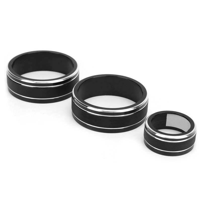 3pcs Car Air Conditioning Interior Climate Controller Knob Cover Black