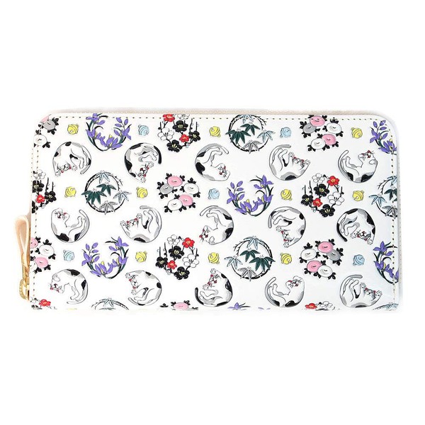 [Asakusa Bunko] Yuzen Dyed Long Wallet, Cat Cat Shikunko Pattern,