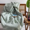 Versatile Sea Foam Twin Throw Blanket - 100% Cotton Waffle