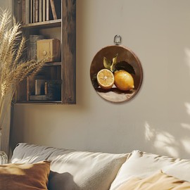 iEFEY Vintage Lemon Framed Canvas Wall Art Decor, Summer, Summer Lemon Kitchen Decor, Rustic Friuts Lemons Hanging Canvas Prints Decorations for Bathroom Bedroom Dining Room 10"x10" 175