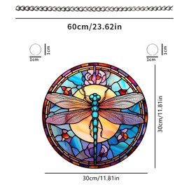 HOTIYOK Dragonfly Acrylic Window Hangings Retro Stained Window & Wall Decor with Chain for Indoor/Outdoor, Ideal Housewarming Gift, Home Decor for Mom Grandma Wife Teacher Insects Lover