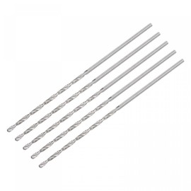 sourcing map 5 Pcs 1.5mm Mini Micro Twist Drill Bits, High-Speed Steel Straight Shank Extra Long Drill Bit 70mm for Aluminum Alloy