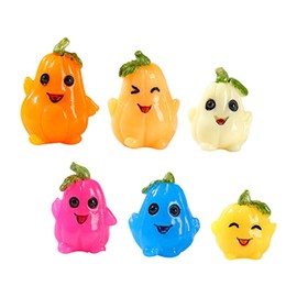 CAXUSD 6pcs Adorable Pumpkin Figurines for Outdoor Decor Cute Statues for Garden Home Charming Landscape Ornaments for Fall Decorations