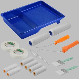 TOQUHON - Paint Roller Set, Indoor/Outdoor House Painting Tool Kit, Paint Tape Set, Paint Tray Tool Kit