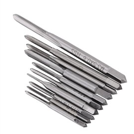 Tap Cutter Set, 10 Piece Tap Set, M1, M1.2, M1.4, M1.6, M1.7, M1.8, M2, M2.5, M3, M3.5 Micro Taps Machine Hand Screw Thread Taps Set