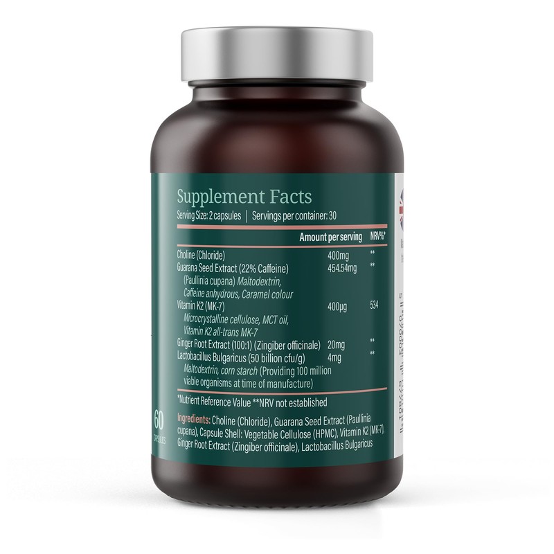 FS Supplements Clever Probiotic, 60 Capsules with Choline, Guarana, Vitamin