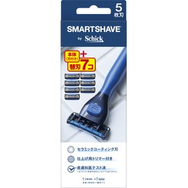 SMARTSHAVE Smart Shave 5-Blade Combo Pack (Holder with Blade) + 7 Replacement Blades, Chic Razor, Shaving