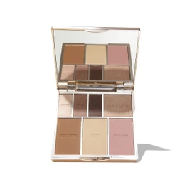Bare Basics Face & Eye Palette from Sculpted by Aimee (Nude 01) - Travel-Friendly, Nude Look Eyeshadow, Highlight, Bronzer, Blush & Setting Powder