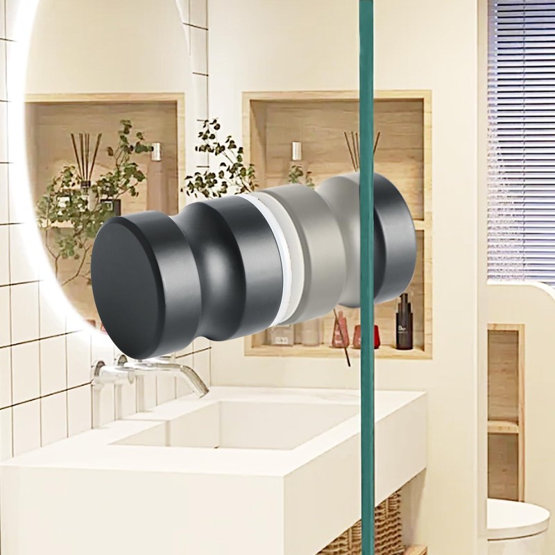 Mooche Solid SUS304 Stainless Steel Shower Glass Door Handle, 3