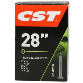 CST 071503 Black 28 Bicycle Inner Tube 700 x 18/25 °C 18/25-622/630 SV40 mm